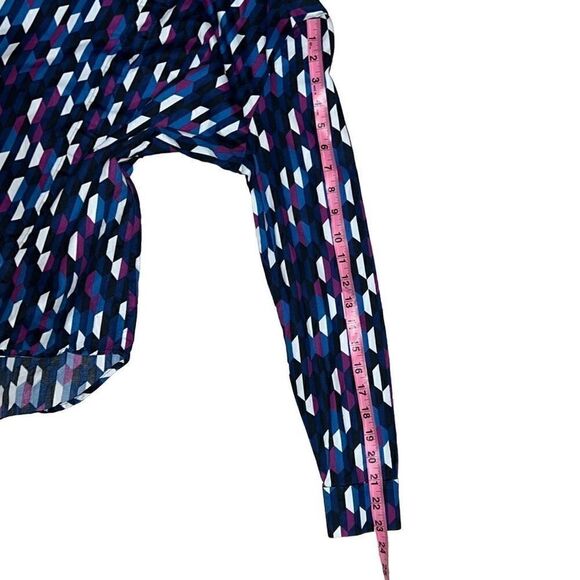 Kate Spade Saturday Geometric Button Front Long Sleeve Blouse sz S Small - Picture 5 of 9